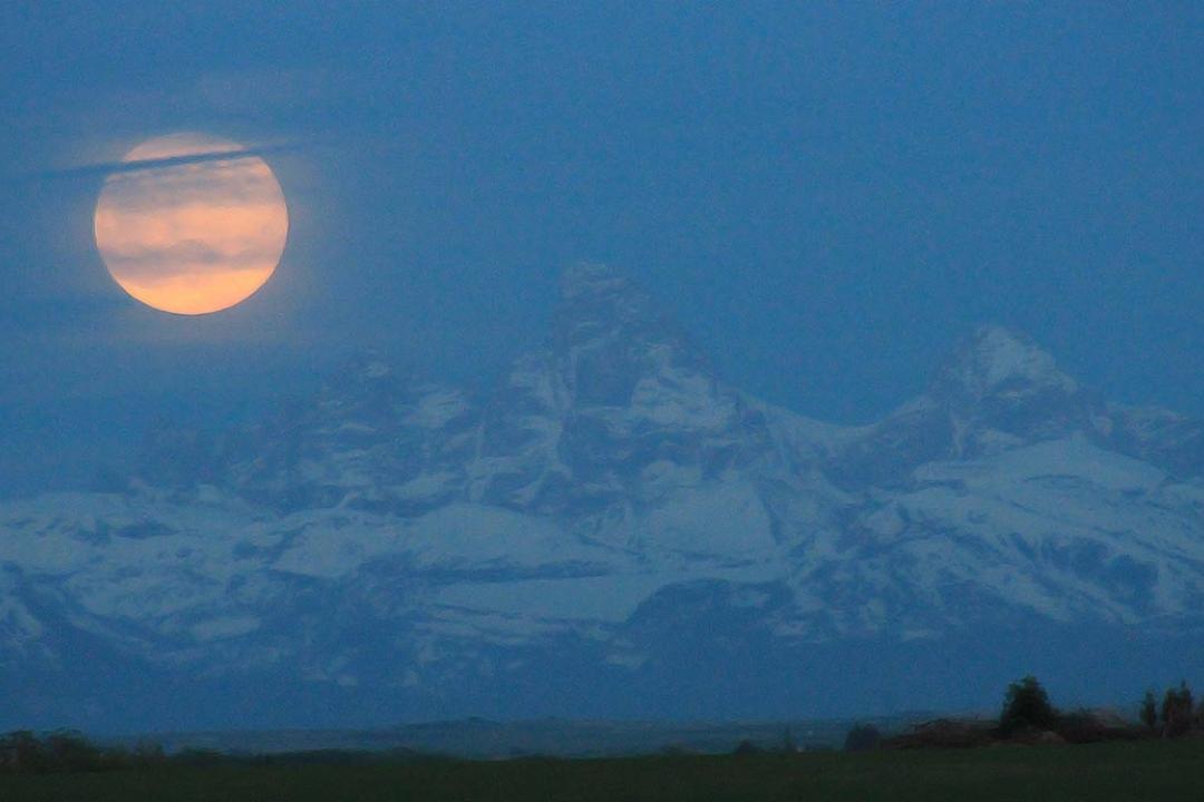 Moon over Tetons