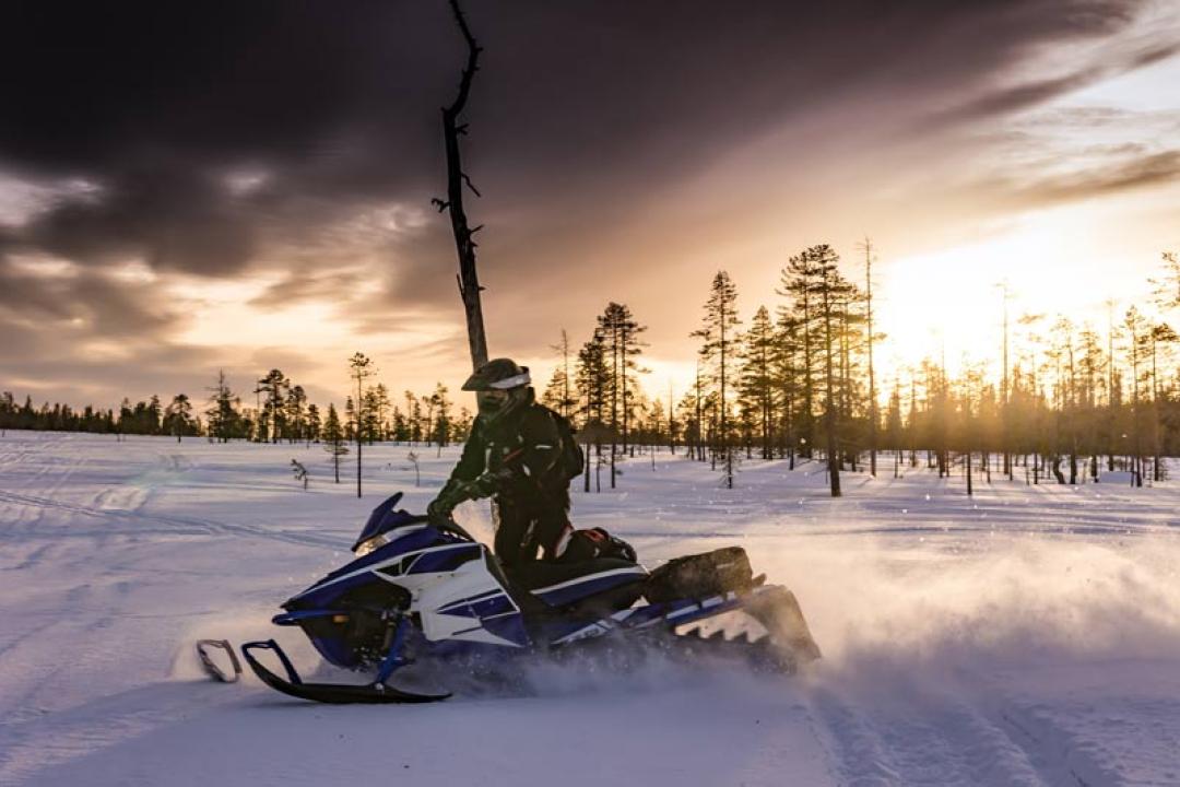 Snowmobiling near Ashton, Idaho