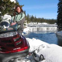 Snowmobile to Cave Falls